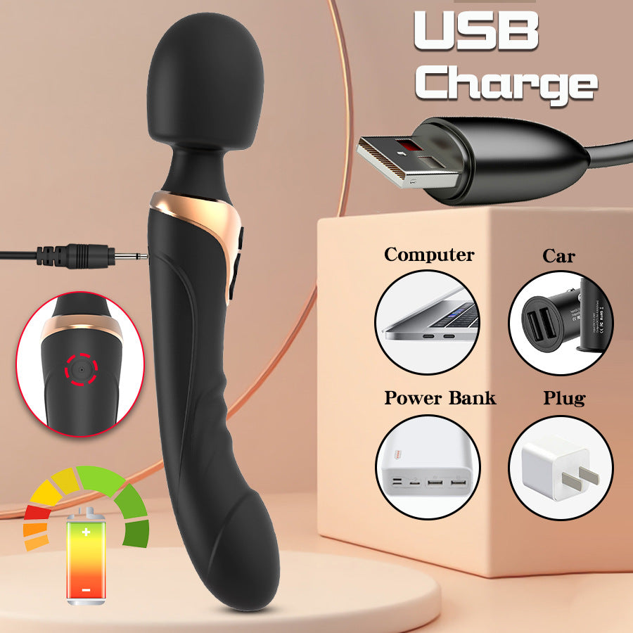 Large Size USB Charging Double Head Double Shock Vibrator